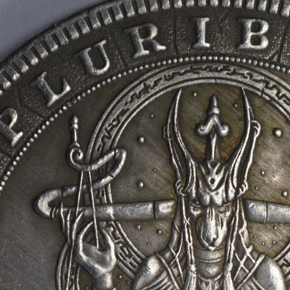 1899 Morgan Dollar Anubis/Egyptian Carved/Hobo Coin - Picture 6 of 6